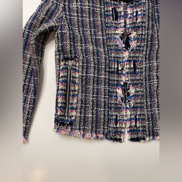 IRO | Revolve Open Front Frannie Tweed Jacket in Blue - Picture 8 of 13